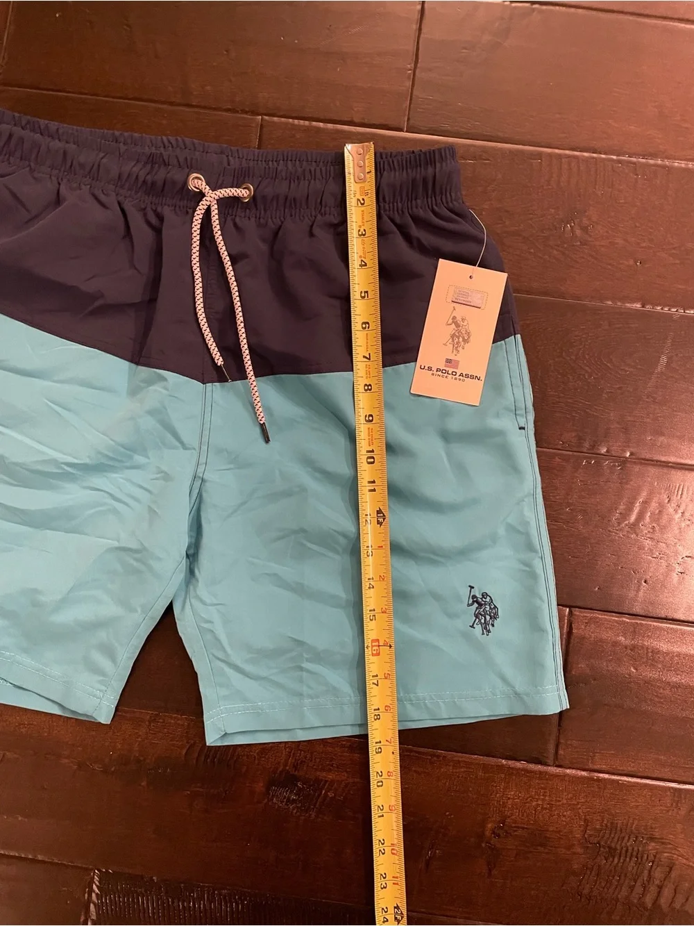 U.S. Polo Assn. Navy & Light Blue Swim Trunks
